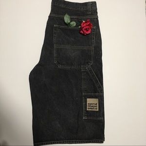 MARITHE FRANGOIS GIRBAUD BLACK VARIEGATED SHORTS